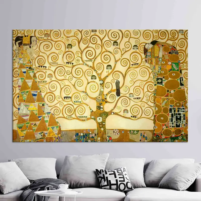 Gustav Klimt's Tree of Life Printed Canvas: Elegant Art Decor