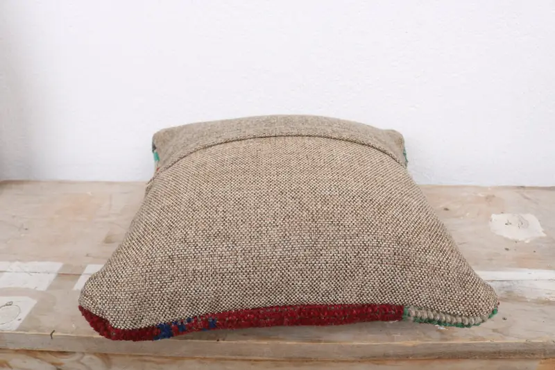 Pillow Sham, Gift Pillow, Turkish Pillow, Vintage Kilim Pillow Cushion Case, 12x12 Red Cushion Case, Ethnical Kilim Rug Pillow - 7