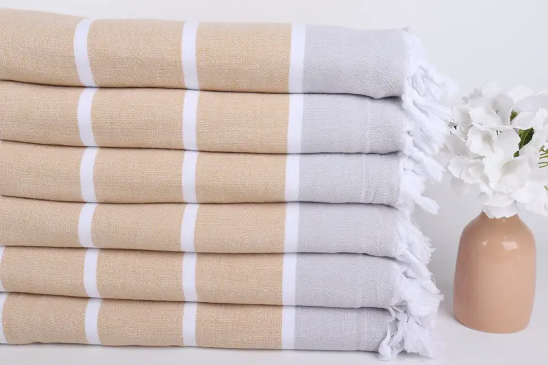 68x40 Cotton Striped Terry Towel, Turkish towel, Bulk Order Towel, Valentines Day Gift For Her, Best Beach Towel, Quick-dry towel, Embroidery Towels - 3