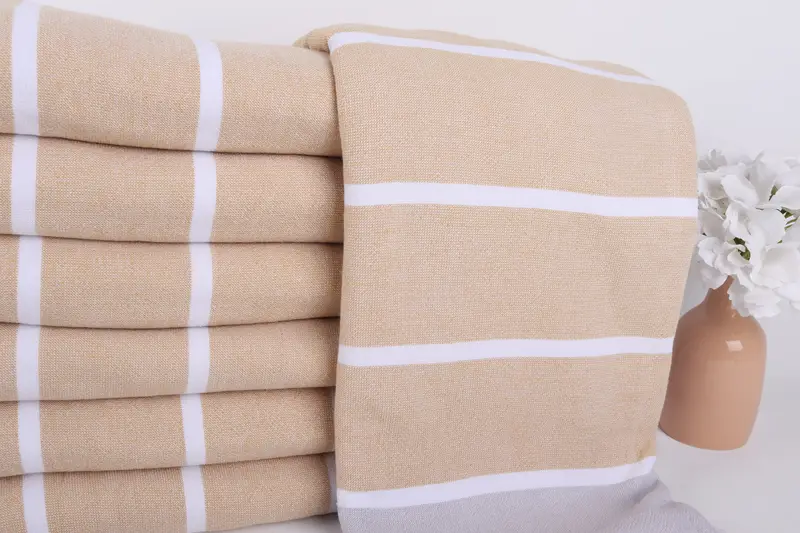 68x40 Cotton Striped Terry Towel, Turkish towel, Bulk Order Towel, Valentines Day Gift For Her, Best Beach Towel, Quick-dry towel, Embroidery Towels - 2