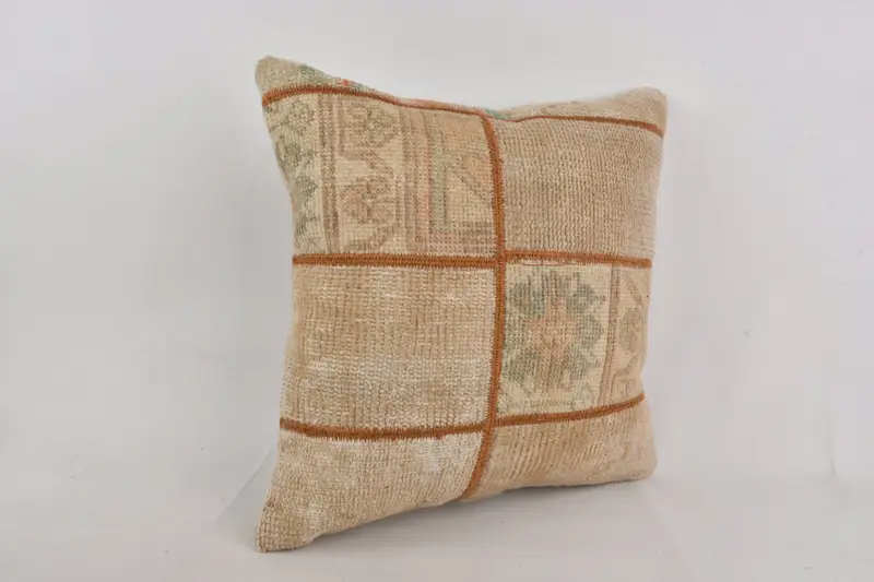 Chair Pillow Sham, 20x20 Brown Pillow Sham, Kilim Rug Cushion, Cushion Cover, Throw Kilim Pillow, Kilim Pillow, Vintage Kilim Pillow - 2