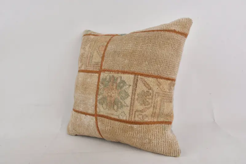 Chair Pillow Sham, 20x20 Brown Pillow Sham, Kilim Rug Cushion, Cushion Cover, Throw Kilim Pillow, Kilim Pillow, Vintage Kilim Pillow - 3