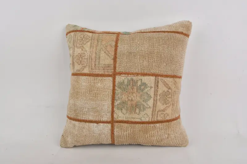 Chair Pillow Sham, 20x20 Brown Pillow Sham, Kilim Rug Cushion, Cushion Cover, Throw Kilim Pillow, Kilim Pillow, Vintage Kilim Pillow - 1