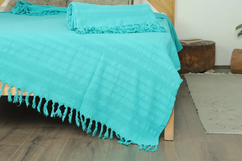 Turkish Bedspread, Bridal Shower Gift, Custom Blanket, 96x68 Cotton Stonewashed Striped Towel, Bachelorette Party Favors, Bachelor Party Gifts - 7