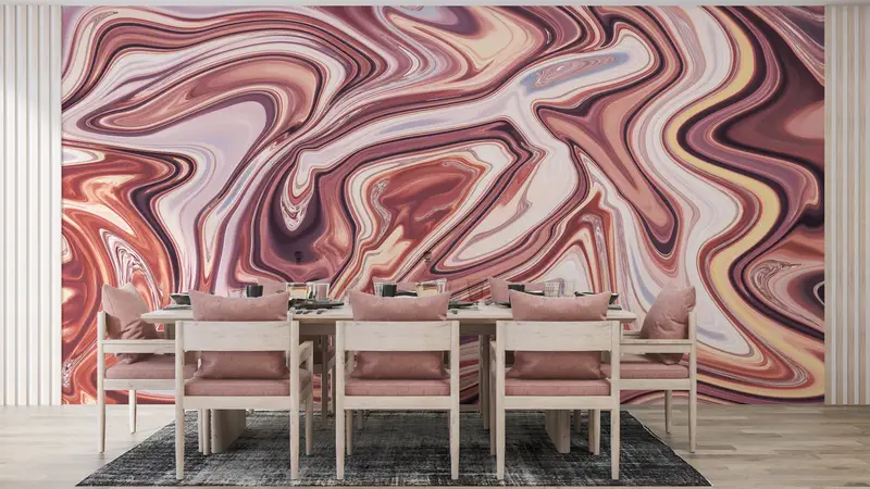 Pink Wall Print,Wall Paper Peel and Stick,Paper Wall Art ,Modern Wall Paper,Pink Tones Wall Art,Contemporary Wall Poster, - 4