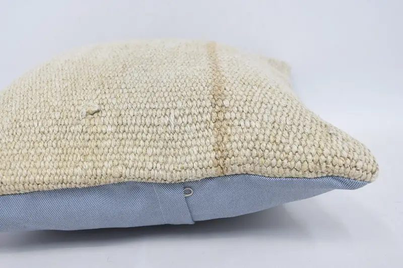 Nomadic Cushion Case, Vintage Kilim Pillow, 16x16 Beige Cushion Cover, Pillow Case, Throw Kilim Pillow, Kilim Pillow Cover - 5
