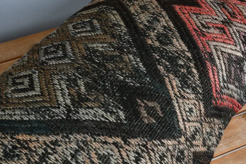Tapestry Pillow Sham, Boho Chic Cushion, Ethnical Kilim Rug Pillow, Turkish Kilim Pillow, Boho Pillow, 16x24 Beige Pillow Case, Pillow Case - 4