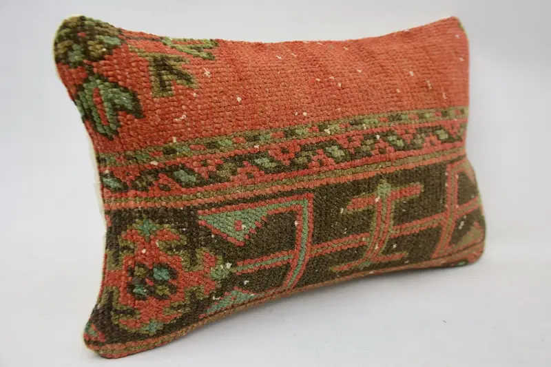 12x20 Red Cushion, Pillow for Sofa, Kilim Pillow Cover, Pillow Cover, Customized Pillow, Aesthetic Cushion, Throw Kilim Pillow - 2