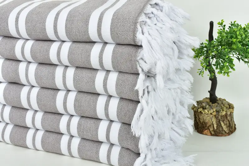 Handmade Turkish bath towel for summer vacation, Beach Towel Bulk, Bridal Gifts, Gift For Him, 68x36 Cotton Striped Terry Towel, Personalized Gifts - 3