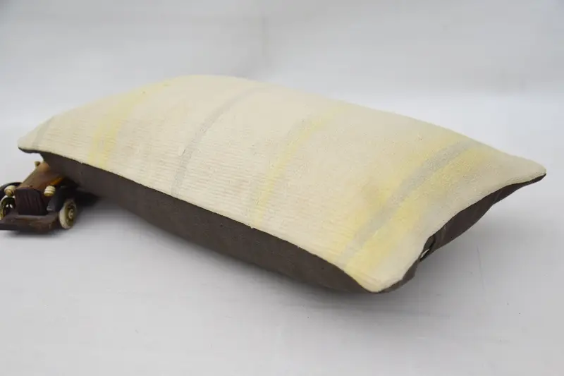 Designer Throw Pillow Case, Shabby Chic Cushion Cover, 12x20 Beige Pillow Case, Cushion Cover, Pillow for Couch, Boho Pillow, Vintage Kilim Pillow - 6