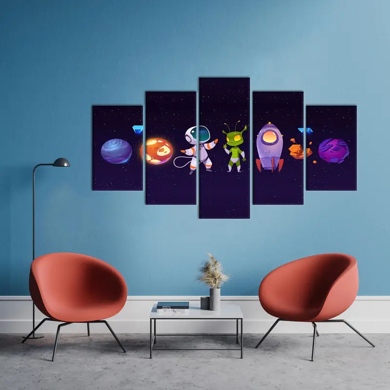 Galaxy Canvas Art, Boy Room Art Decor, Planet Wall Art, Space Pattern Decor, Solar System, Kids Room Decor, Wall Hanging Art, Canvas Decor - 9