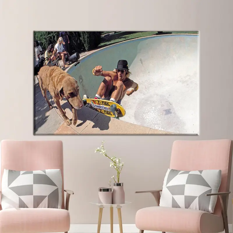 Stylish Dogtown Skateboarding Printed Glass for Trendy Man Cave