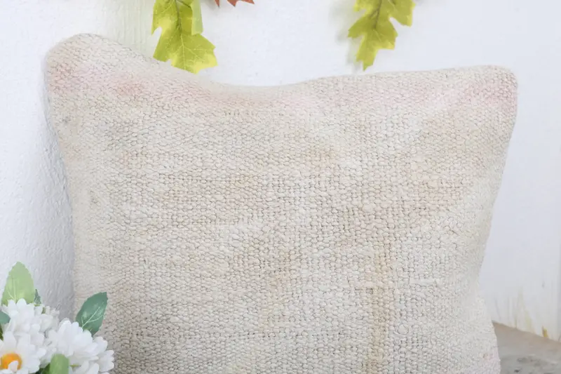 Interior Designer Pillow, Handmade Kilim Cushion, Cushion, Turkish Pillow, Turkish Rugs Pillow Sham, 14x14 White Pillow Case - 5