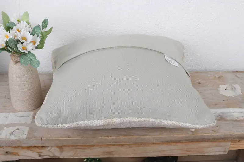 Interior Designer Pillow, Handmade Kilim Cushion, Cushion, Turkish Pillow, Turkish Rugs Pillow Sham, 14x14 White Pillow Case - 7