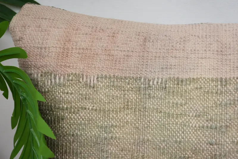 12x24 Beige Pillow Case, Ethnical Kilim Rug Pillow, Pillow for Couch, Accent Pillow Case, Pillow Sham, Handmade Kilim Cushion, Pet Pillow Case - 2