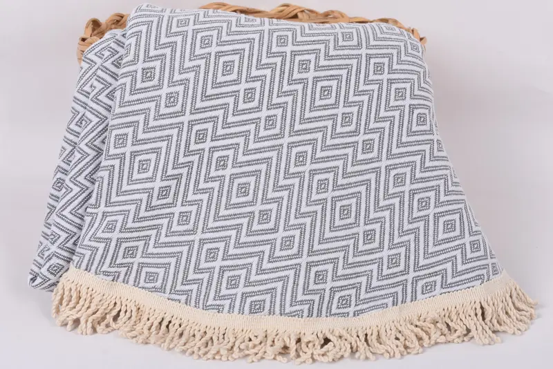 Organic towel, Boyfriend Christmas Gift, 64x64 Cotton Round  Diamond Towel, Personalized Wedding Gift, Fouta towel, Spooky Bachelorette Party Favors - 3