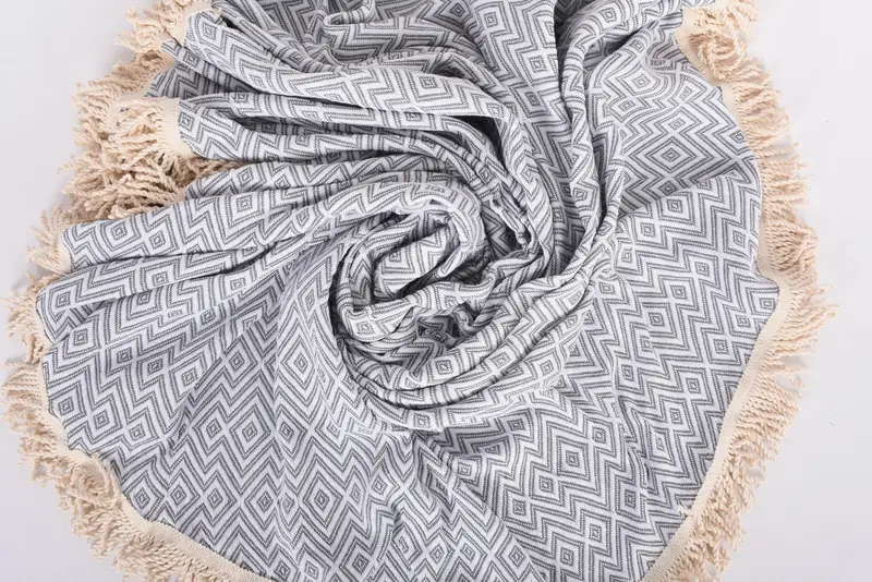 Organic towel, Boyfriend Christmas Gift, 64x64 Cotton Round  Diamond Towel, Personalized Wedding Gift, Fouta towel, Spooky Bachelorette Party Favors - 1