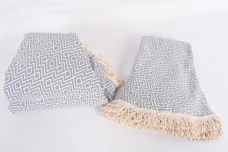 Organic towel, Boyfriend Christmas Gift, 64x64 Cotton Round  Diamond Towel, Personalized Wedding Gift, Fouta towel, Spooky Bachelorette Party Favors - 5