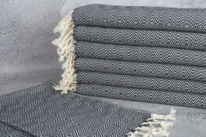 36x18 Cotton Zigzag Diamond Towel, Small Bath Towels, Bridesmaid Gifts, Monogram Kitchen Towel, Monogram Turkish Bath Towel, Personalize Gift - 2