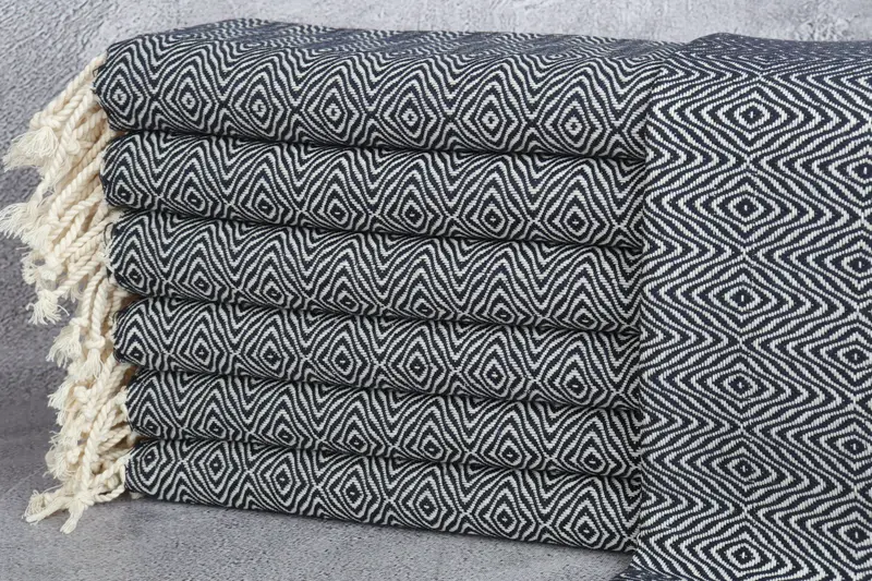 36x18 Cotton Zigzag Diamond Towel, Small Bath Towels, Bridesmaid Gifts, Monogram Kitchen Towel, Monogram Turkish Bath Towel, Personalize Gift - 1