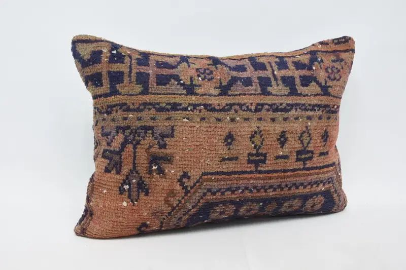 Kilim Pillow Cover, 20x28 Orange Cushion, Pillow Sham, Turkish Pillow, Boho Throw Pillow Cover, Outdoor Bolster Cushion, Ethnical Kilim Rug Pillow - 3