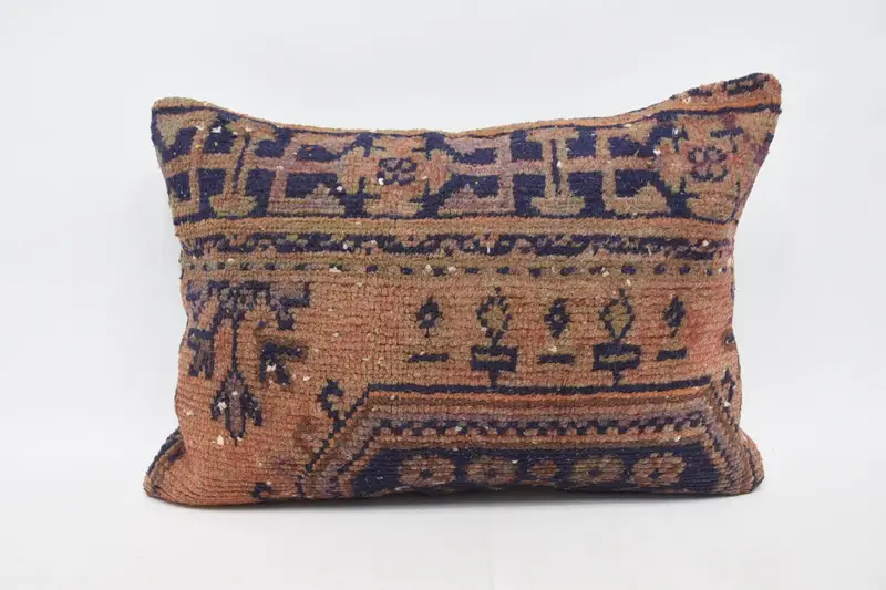 Kilim Pillow Cover, 20x28 Orange Cushion, Pillow Sham, Turkish Pillow, Boho Throw Pillow Cover, Outdoor Bolster Cushion, Ethnical Kilim Rug Pillow - 1