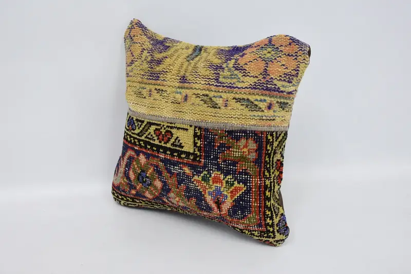 Turkish Rugs Cushion, Pillow Sham, Turkish Pillow, Kilim Cushion Sham, 16x16 Beige Cushion Case, Sofa Cushion Case, Kilim Pillow - 4