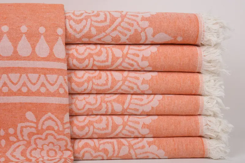 Quick-Dry Beach Towel, Personalized Bridesmaid Gift, Organic towel, 74x36 Cotton Floral Patterned Towel, Xmas Gifts, Embroidered Turkish Towel - 1