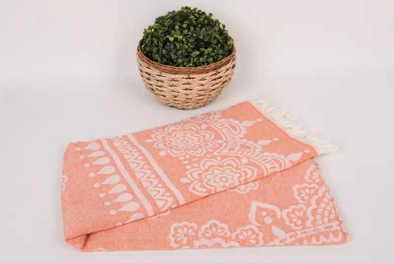 Quick-Dry Beach Towel, Personalized Bridesmaid Gift, Organic towel, 74x36 Cotton Floral Patterned Towel, Xmas Gifts, Embroidered Turkish Towel - 5