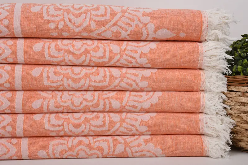 Quick-Dry Beach Towel, Personalized Bridesmaid Gift, Organic towel, 74x36 Cotton Floral Patterned Towel, Xmas Gifts, Embroidered Turkish Towel - 3