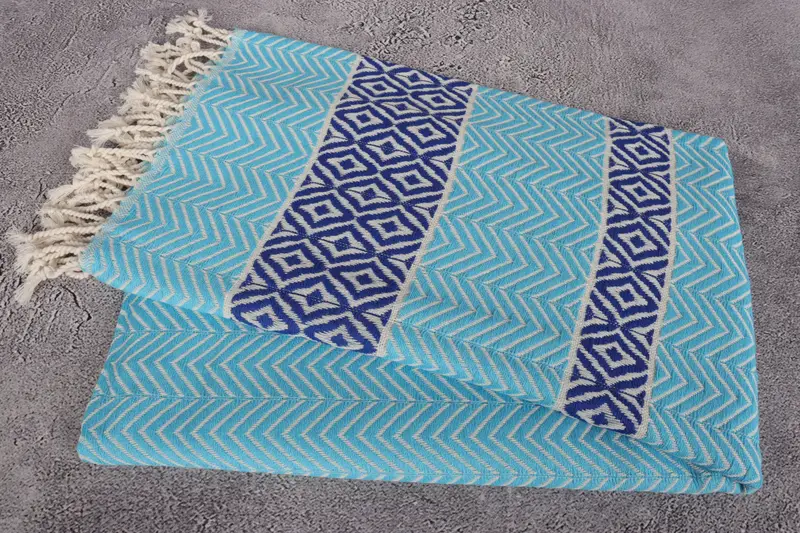 Personalized Towel Gift, Wedding Gift Ideas, Bridal Shower Favors, Absorbent Turkish towel, 70x40 Cotton Chevron Towel, Quick-dry peshtemal - 6