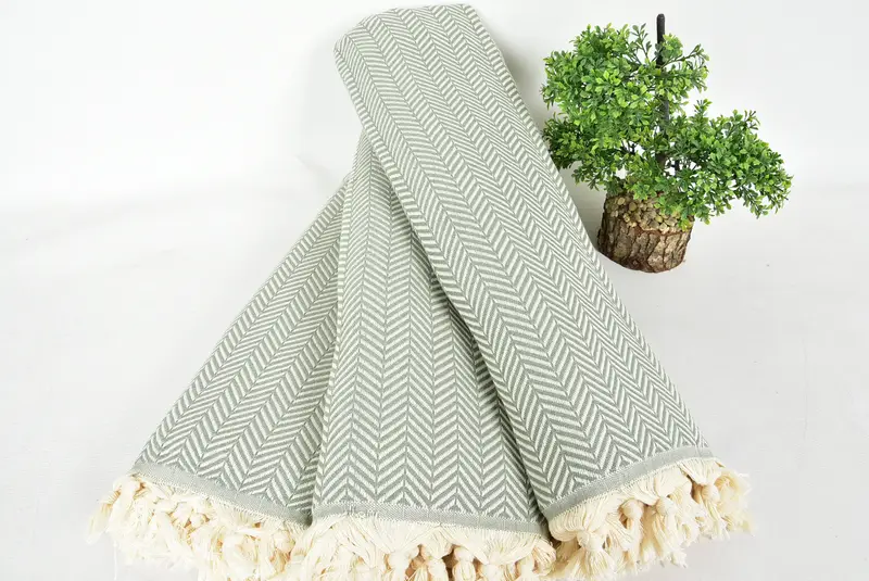 Organic Throw, Throw Blanket, Bedspread, Girl Trip Party Favor, Turkish Bedcover, Decorative Blanket, Bohemian Bedspread, 92x76 Cotton Chevron Towel - 4