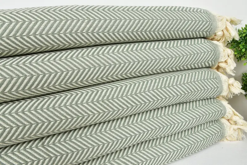 Organic Throw, Throw Blanket, Bedspread, Girl Trip Party Favor, Turkish Bedcover, Decorative Blanket, Bohemian Bedspread, 92x76 Cotton Chevron Towel - 3
