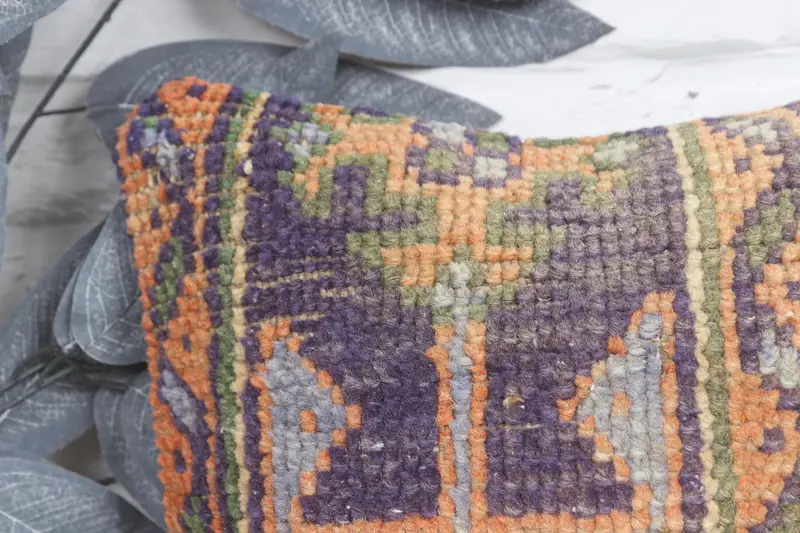 Boho Pillow, Hippie Throw Cushion, Handmade Kilim Cushion, Garden Pillow Case, 12x12 Orange Pillow Cover, Interior Designer Pillow, Cushion Case - 2