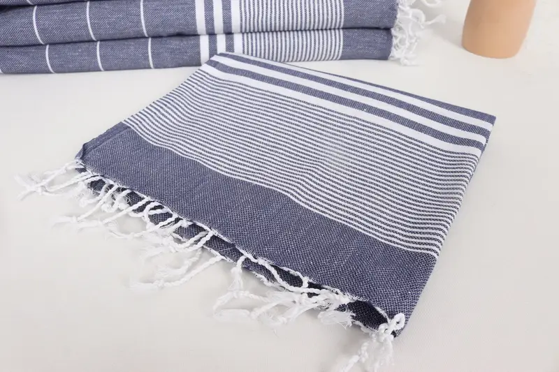 Monogram el havlu, en iyi düğün hediyesi, yaz hediyesi, 40x24 pamuklu çizgili havlu, Türk el havlu, özel el havlu, aile hediyesi, yaz havlu - 5