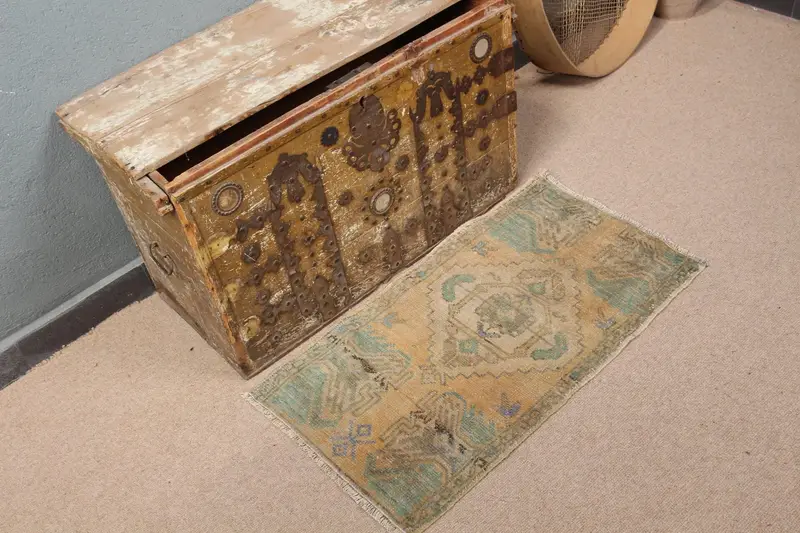 Alfombra Naranja Vibrante, Patrón Suroeste 50x80cm