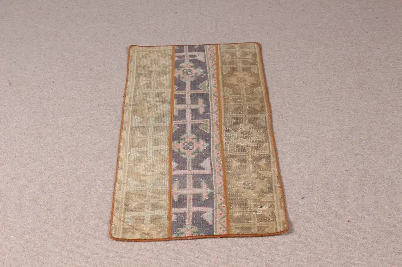 1.6x3.1 フィート ラグ、ブラウン & ブルー ペルシャ柄