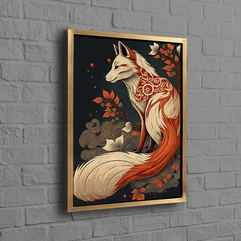抽象的なキツネのシュルレアリスム キャンバス: アートで空間を高めましょう