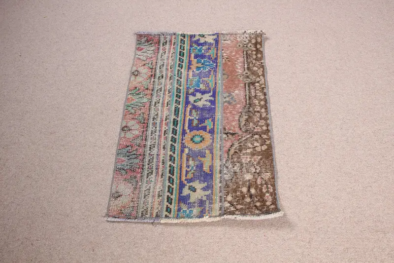 Alfombra Azul y Naranja 5x8m Diseño Botánico