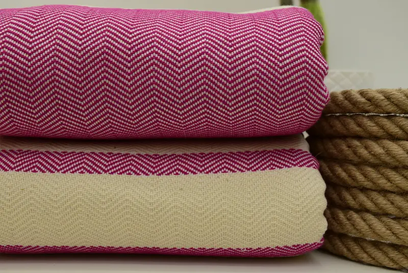 Bedspread Quenn, Turkish Towel Beach Blanket, Organic Throw, Personalized Blanket, Woven Blanket, Tablecloth, 96x80 Cotton Herringbone Towel - 3