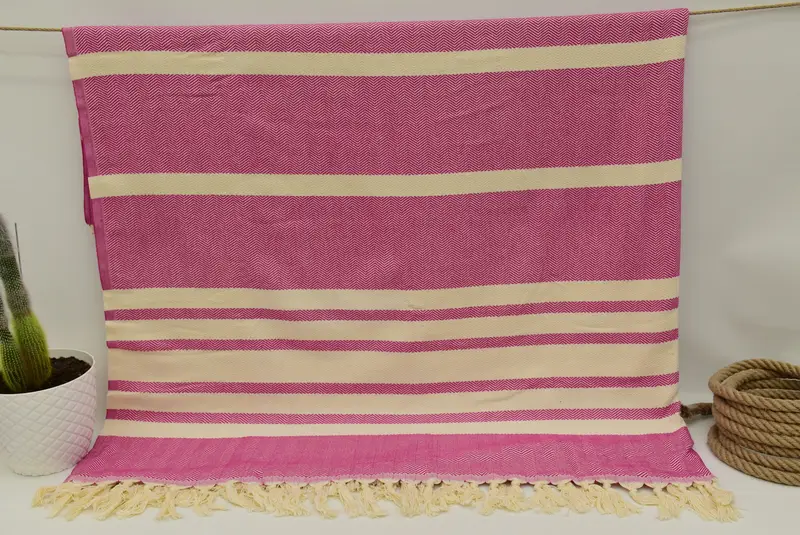 Bedspread Quenn, Turkish Towel Beach Blanket, Organic Throw, Personalized Blanket, Woven Blanket, Tablecloth, 96x80 Cotton Herringbone Towel - 1