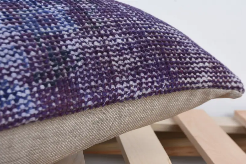 Boho Throw Pillow Case, Pattern Throw Cushion, Ethnical Kilim Rug Pillow, 12x24 Blue Cushion Case, Gift Pillow, Cushion Case, Kilim Cushion Sham - 7