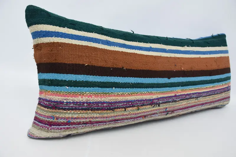 Vintage Kilim Pillow, Vintage Kilim Throw Pillow, Aesthetic Cushion Case, 16x36 Brown Cushion Cover, Kilim Pillow, Cushion - 3
