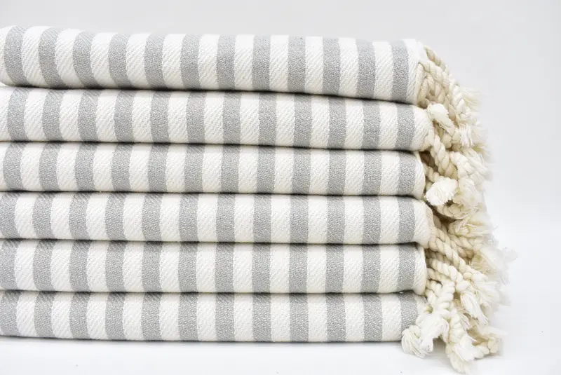 Boyfriend Gift, Personalized Kitchen Towel, 40x18 Cotton Striped Towel, Travel Towel, Monogram Hand Towel, Monogrammed Hand Towel, Christmas Gift - 1