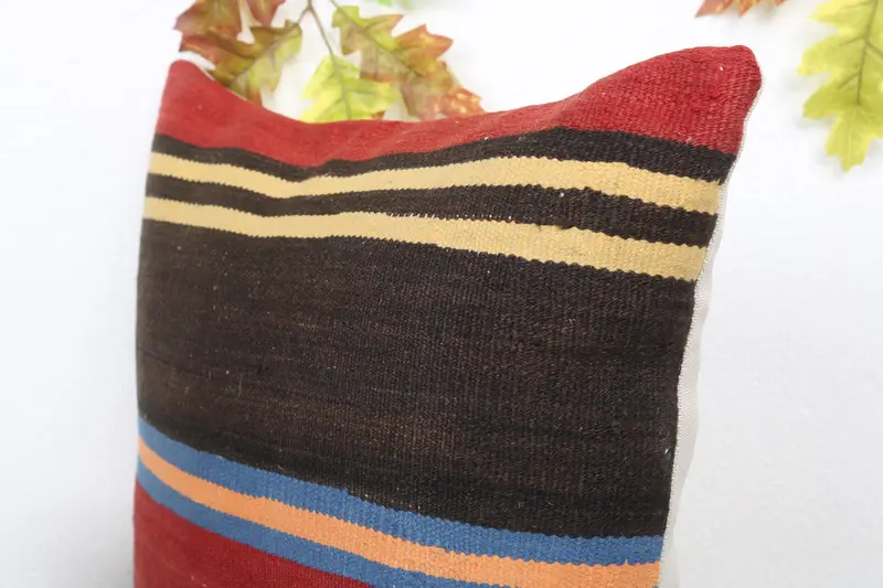 Bench Pillow, Boho Pillow, Cushion, Muted Pillow Sham, Home Decor Pillow, Car Pillow, 18x18 Red Cushion Case, Bench Pillow Case, Vintage Pillow - 5