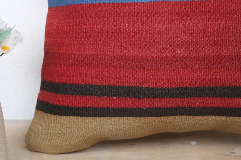 Bench Pillow, Boho Pillow, Cushion, Muted Pillow Sham, Home Decor Pillow, Car Pillow, 18x18 Red Cushion Case, Bench Pillow Case, Vintage Pillow - 3