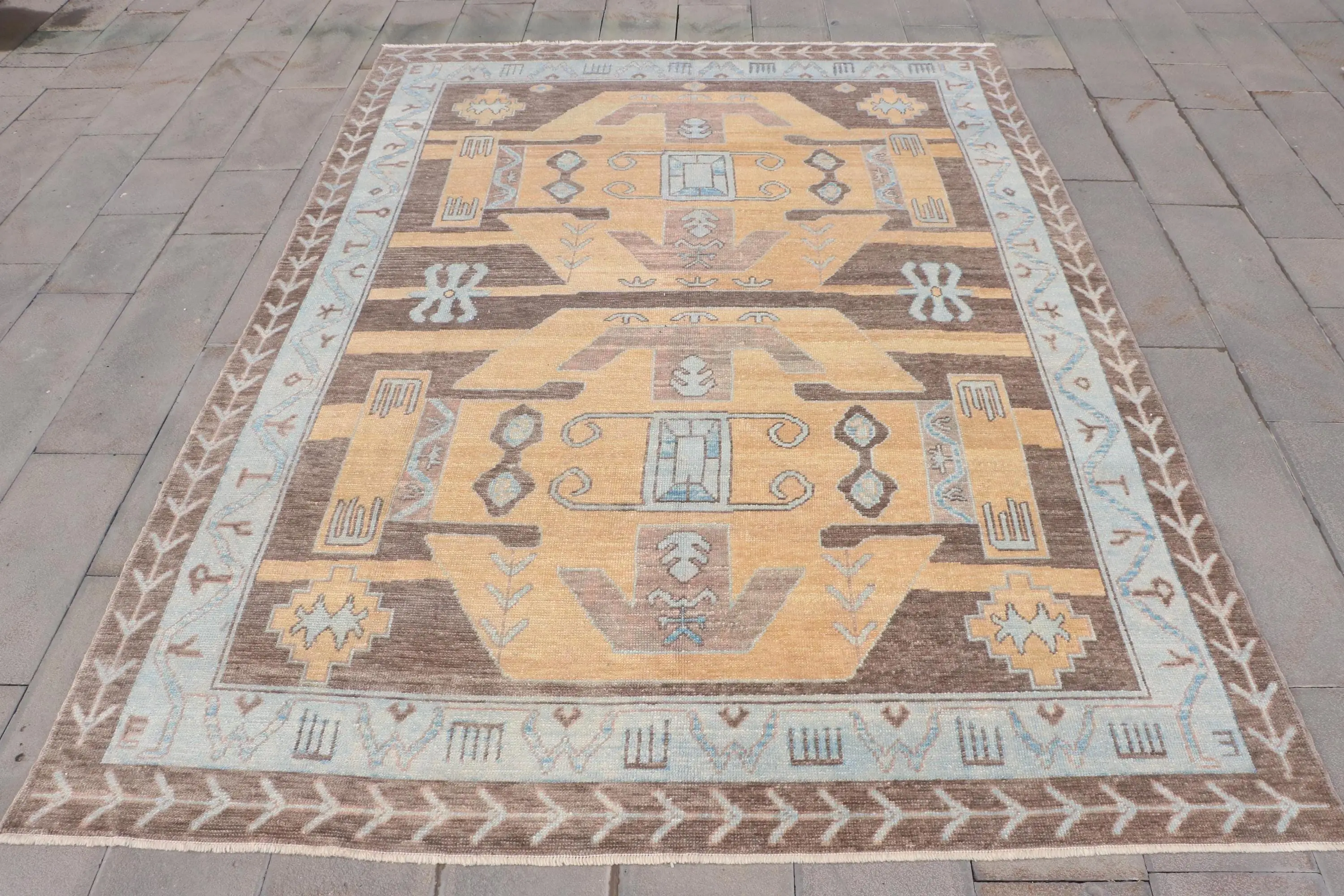 7.8x10.7 ft Oversize Turkish Rug, Brown Animal Print Vintage Rug - 1