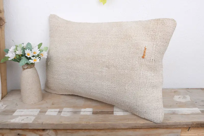 Pillow, Pillow for Sofa, Kilim Pillow Cover, 12x20 White Cushion Cover, Designer Throw Pillow Sham, Bolster Throw Cushion, Gift Pillow - 4