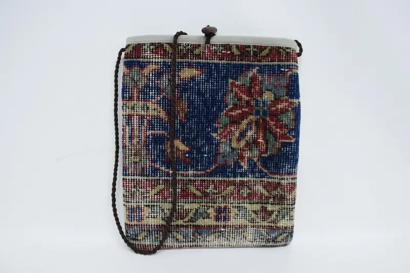 Bolso de hombro de lana con motivo vintage, bolso Kilim