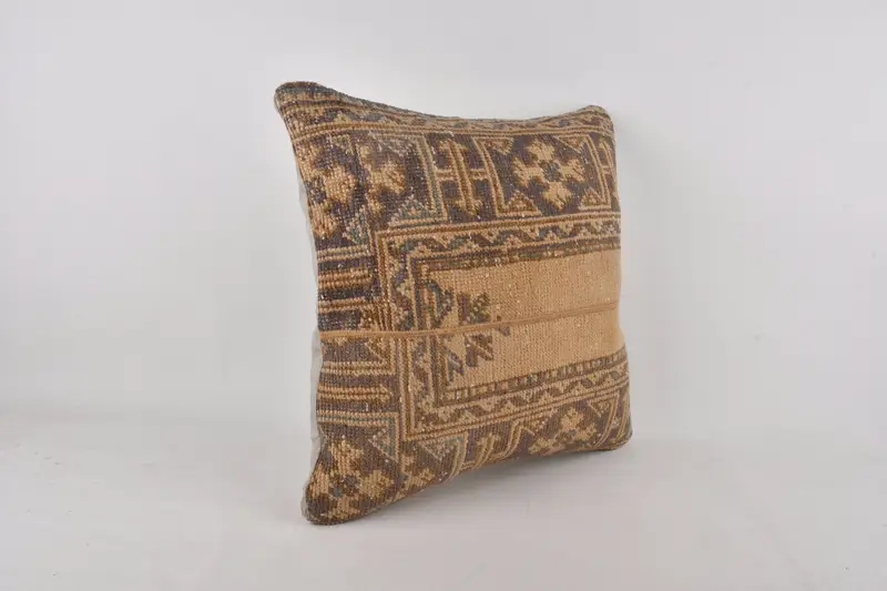 Handwoven Cushion Case, Pillow, 24x24 Orange Pillow, Vintage Kilim Throw Pillow, Boho Pillow, Vintage Throw Pillow Sham, Kilim Pillow Cover - 2